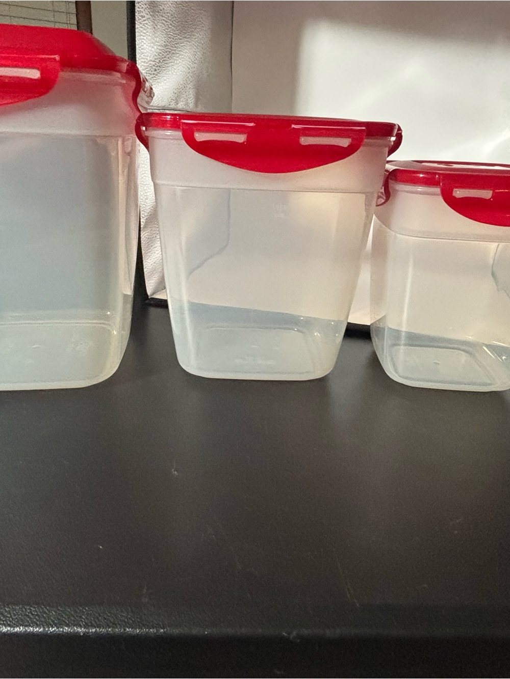 Lock and lock Food Storage Container Set with Red Lids - 3-Pack